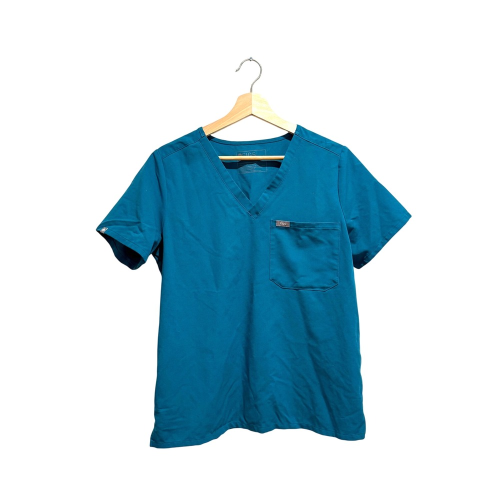 FIGS Technical Collection Blue V-Neck One-Pocket Scrub Top‎ Womens Medium